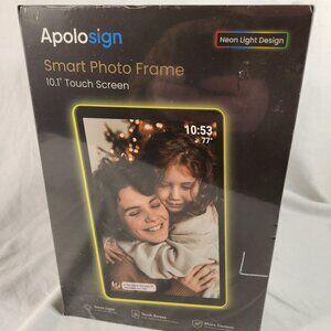 Apolosign Smart Photo Frame 10.1 Inch Touch Screen Neon Light 32GB WiFi Sharing